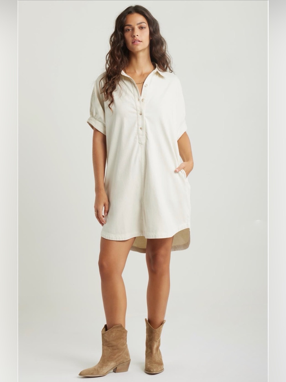 Treasure & Bond Woven Polo Shirt Dress